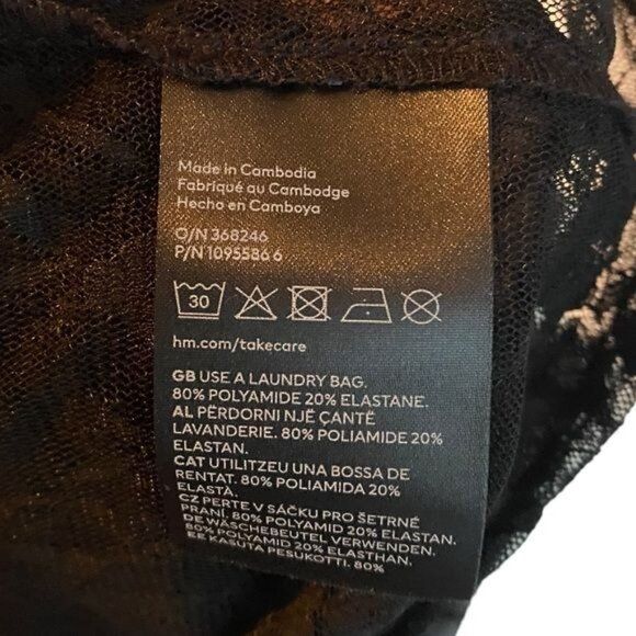 Divided Lace Top Womens Small FairyGrunge Goth‎ Witchy Black Lace Sheer - Picture 9 of 10